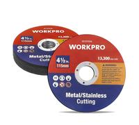 WORKPRO lot de 10 meules trononner, 4-1/2x7/8 pouces, pour mtal et acier inoxydable, disque de coupe en mtal fin pour meuleuse d'angle