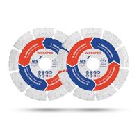 Disque a Tronconner Diamantes 125 mm WORKPRO, 2 Pieces pour Carrelage, Beton, Pierre, Brique, Granit, Marbre, Meuleuse