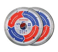 WORKPRO Lot de 2 Disques à Tronçonner Diamantés 125 mm