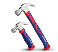 WORKPRO Lot de 2 Marteaux de Charpentier 720 g et 340 g, Marteau Arrache-Clou avec Manche en Fibre de Verre, Marteau à Griffes pour Travaux du Bois, Rénovations, DIY