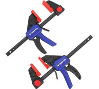 WORKPRO Jeu de 2 Serre-joints à une Main en Acier et Nylon pour une Fixation Précise, Largeur de Serrage 150 mm, Force de Serrage Maximale 68 kg, Plage d'Étirement 135 mm-285 mm