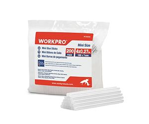 WORKPRO Lot de 200 Bâtons de Colle Chaude 100 x 7mm, Bâtonnets de Colle Transparents Universels pour Pistolet à Colle Chaude, Idéal pour Bricolage, Artisanat, Loisir