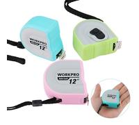 WORKPRO Lot de 3 mini mètres à ruban de 3,7 m, autobloquants, faciles à lire, échelle pouce/métrique, petit mètre ruban pour ingénieur, portable, léger, boîtier de protection en ABS