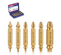 WORKPRO Lot de 6 Extracteurs de Vis Cassées avec Revêtement Titane, Extracteurs et Démontes Boulons, Idéal pour Percer et Retirer des Vis et Écrous Endommagés de 2 à 13 mm, avec Boîte de Rangement