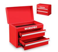 WORKPRO Mini Boîte à Outils en Métal avec 2 Tiroirs et 1 Rangement Supérieur 27,5 x 15 x 20,8 cm, Portable Boîte à Outils pour Usage Quotidien