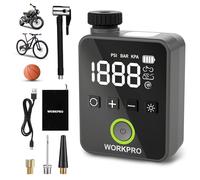 WORKPRO Mini Compresseur d’Air Portatif Sans Fil 8V, Pompe à Air Rechargeable 140 PSI（9,78bar）Type-C USB Charge - Gonfleur Portable pour Voiture, Moto, Vélo, Ballon, Lampe de Poche & Power Bank