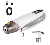 WORKPRO Mini Décapeur Thermique Professionnel 7,2V, Pistolet à Air Chaud Sans Fil, 3 Températures (Froid/150℃/360℃), Chauffage Rapide, 2000 mAh, Avec Buse et Câble de Charge USB-C, pour Bricolage