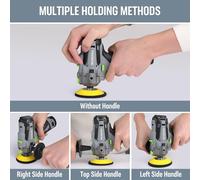 WORKPRO Mini polisseuse, polisseuse sur batterie 12 V, polisseuse automobile 7500 tr/min, 2 x 2,0 Ah batteries, charge rapide 1 h, éponge de polissage 75 mm + disque en laine, pour voiture, meubles, m