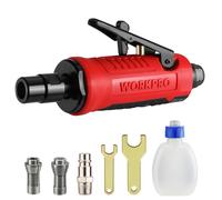 WORKPRO Outil Rotatif à Air Comprimé 1/4" (6,3mm), Meuleuse Droite Pnematique Professionnelle pour Métal, Bois, Plastique, Vitesse de Rotation: 25000 tr/min