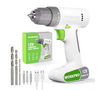 WORKPRO Perceuse Visseuse Sans Fil 8V, Mandrin 10mm, Kit 21 Pièces | Visseuse 2 en 1 avec LED, Charge USB-C, Accessoires 21 pièces pour Réparation Maison et DIY