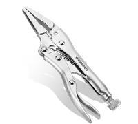 WORKPRO Pince de verrouillage à long bec de 11,4 cm, pince de verrouillage en acier au chrome-vanadium, poignées d'étau réglables pour serrer, torsion, soudure
