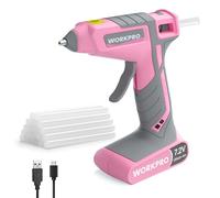 WORKPRO Pistolet à Colle Chaude sans Fil 7,2 V, avec Batterie 2000 mAh et 20 Bâtons de Colle 7 x 100 mm, avec Port de Charge Type-C, Chauffage Rapide de 30 S pour DIY, Art et Réparation