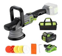 WORKPRO Polisseuse de Voiture sans Fil 20V, Polisseuse Orbitale sans Balais à Double Action, 7 Vitesses (2000-5000 tr/min), Poignée en D Réglable, avec Sac, pour Voitures, Sols, Carreaux, Meubles