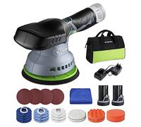 WORKPRO Polisseuse sans Fil 12V 150mm, Kit de Polisseuse Excentrique