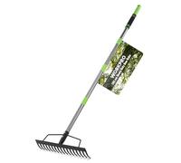 WORKPRO Râteau Robuste, Râteau Arceau 165 cm, Râteau de Jardin 17 Dents en Acier, Outil de Jardin avec Manche Réglable et Démontable, pour Ameublir le Sol, Ramassage des Feuilles, Nivelage de Pelouse