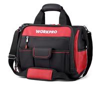 WORKPRO Sac à outils 39 poches 42×25×34 cm, fond dur étanche, bandoulière large réglable, 28 kg