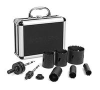 WORKPRO Scies Cloches, 9 pièces, Trépans pour Métal, avec Boîte en Alliage d'Aluminium, Scie à Trou pour Forage sur Acier Inox, Tôle d'aluminum, Tôle d'acier