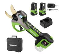 WORKPRO Sécateur Électrique Sans Fil Brushless 12 V, Secateur Electrique avec Écran, Professionnel Sécateur avec 2 Batteries de 2,0 Ah pour Jardins, Branches et Arbres Fruitiers