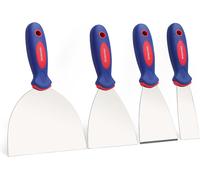 WORKPRO Set de 4 grattoirs muraux en inox - 38/76/100/150 mm