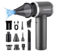 WORKPRO Souffleur Air Comprimé 2-en-1 12V, Air Duster 4 Vitesses, 120000 TR/Min, Rechargeable par Type-C, Souffleur d’Air Portable pour Nettoyage électronique, PC, Clavier, Voiture, Canapé, Extérieur