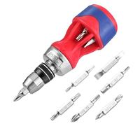 WORKPRO Stubby Tournevis à Cliquet 12 en 1 avec Embouts Magnétiques, Tournevis Court, Tournevis Multi Embout, Mini Tournevis pour DIY, Réparation