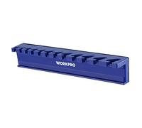 WORKPRO Support Magnétique pour Clés à Molette, Organisateur de Clés à Molette avec 12 Emplacements, Rangement Organisé pour Clés de 9 à 20 mm, Base en PVC, Fixation sur Surface Métallique, Bleu