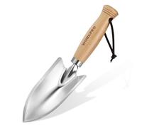 WORKPRO Truelle de Jardin 28 cm en Acier Inox, Pelle Jardinage à Main avec Manche en Bois, Outil de Jardinage Résistant pour Plantation, Désherbage et Rempotage