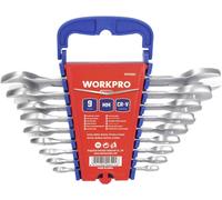 WorkPro WP202505 Jeu de clés plates doubles 9 pièces Ouverture de clé (métrique) 6 - 23 mm