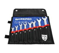 WORKPRO WP202575 Jeu de 8 clés mixtes CR-V professionnelles 8-19 mm + sac de transport en tissu