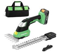 WORKPROX Cisaille Sculpte-Haie sans Fil 20V, Taille-Herbes Électrique avec Batterie 2,0Ah, Longueur/Largeur de Coupe 20 cm/14,5 cm, Ø8 mm, Outil de Jardin pour Gazon, Haies et Élagage, Noir & Vert