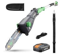 WORKPROX Élagueuse Télescopique sur Perche 20V pour Tailler Branches Hautes - Tronçonneuse à Batterie 4,0Ah, Extension Jusqu'à 4,5 m, Lame 20 cm, Angles de Tête Réglables, Lubrification Auto