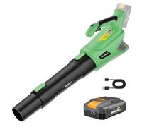 WORKPROX Souffleur de Feuilles Axial sans Fil 20V, Souffleur à Batterie 4,0 Ah avec Chargeur, Vitesse d'air Maximale 144 km/h et Capacité 850 m³/h, 5 Vitesses Réglables, pour Jardins Allées Terrasses