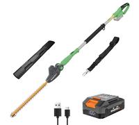 WORKPROX Taille-Haies Télescopique sans Fil 20V Électrique avec Batterie 2,0Ah et Câble de Charge Type-C, Manche Télescopique 2,8 m, Longueur de Coupe 45 cm, Ø18 mm, pour Haies Hautes et Arbustes