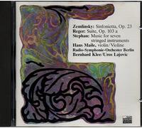 Works by Zemlinsky / Stephan / Reger