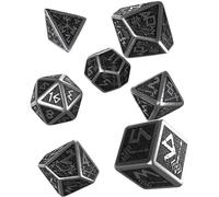 Workshop Dwarven Lot de 7 dés polyédriques durables en métal et noir