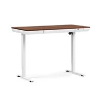 Worktime Plus | 120x60 - Bureau réglable en hauteur électriquement Noyer/Blanc