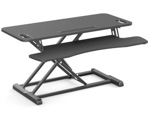 Worktrainer UPdesk Cross Large - Réhausseur de Bureau réglable en Hauteur - rehausse de Bureau - Poste de Travail Assis Debout - Hauteur 11-50,5 cm - Largeur 41,5-90 cm - vérin à gaz - Noir