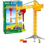 World - 33835 - Grande Grue Lumineuse - Accessoire Pour Circuit De Train En Bois - Piles Incluses - Jouet Pour Garçons Et Filles À Partir De 3 Ans