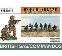 World Ablaze - La Seconde Guerre mondiale 1939-1945 : SAS/Commandos britanniques (30 figurines en plastique dur de 28 mm) fabriquées aux États-Unis