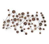 World Art Composition de cercles carrés et sculptures en métal, multicolore, 72 x 126 x S5 cm