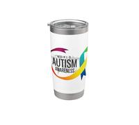World Autism Awareness Ruban arc-en-ciel Choose Kindness April Gobelet isotherme en acier inoxydable double paroi