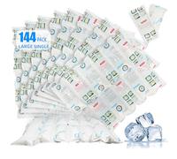 WORLD-BIO Lot de 144 blocs de glace sèche pour l'expédition d'aliments congelés, feuilles flexibles pour glacières, blocs de congélation longue durée, poche de glace en vrac, coupe automatique, 11,9 x