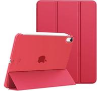 World biz Étui intelligent pour iPad Air 11" (2024) M2, iPad Air 6e génération, coque arrière translucide en cuir synthétique avec fonction veille/réveil automatique pour iPad Air 11" (rouge)