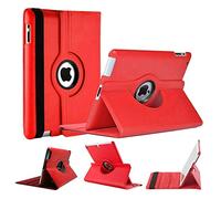World Biz Étui rotatif pour iPad 2/3/4 (ancien modèle) 9,7'' - Rotation à 360 ° en cuir PU résistant aux chocs avec fonction veille/réveil automatique (rouge)