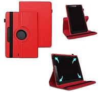 World biz Étui universel pour tablette 8" en cuir PU avec support rotatif à 360° compatible avec toutes les tablettes Samsung Lenovo, Acer, Huawei, Sony, iPad, Toshiba Android (rouge)