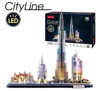 World Brands - City Line Dubai LED, Puzzle 3d Enfant Et Adulte, Puzzle 3d, Cadeau Anniversaire Fille Et Garcon, Culture, Maquettes