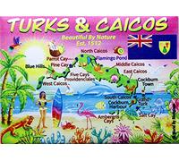 World By Shotglass Aimant souvenir de réfrigérateur Turks & Caicos Caraïbes 6,3 x 8,9 cm