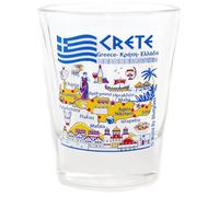 World By Shotglass Crète Grèce Verre à shot Collage monuments et icônes