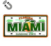 World By Shotglass Plaque d'immatriculation Miami Floride double couche MDF Aimant 5,1 x 11,4 cm Style vintage/rustique