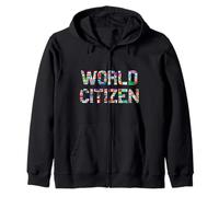 World Citizen with Flags of Various Countries - Globetrotter Sweat à Capuche